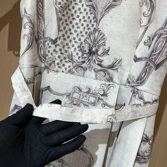 MaxMara Printed Mikado shirt dress - Ivory - Picture 9 of 14